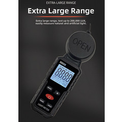 S8608 Digital Light Meter with 150x52x30mm Dimensions Black ABS Housing