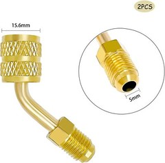 R410A Adapter for Mini Split System, 5/16 Inch SAE Female Quick Couplers to 1/4