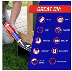 Loctite Power Grab 9 oz Heavy Duty Construction Adhesive White 12 Pack 2022554