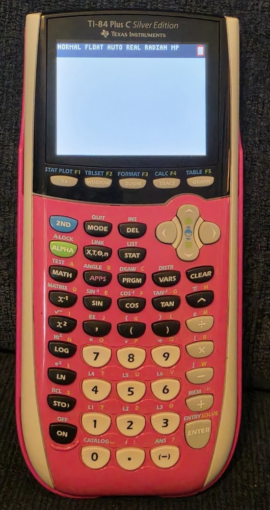 Texas Instruments TI-84 Plus C Silver Edition Pink Graphing Calculator w/Cover