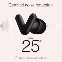 Alpine Silence Earplugs, V-Shape, Oval Tips, XS/S/M/L, Black