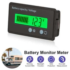 2Pcs LCD Display DC Battery Monitor Meter 12v 24v 36v 48v For Car RV Solar US