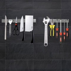 16″ Magnetic Knife Holder Rack Block Kitchen Bar Magnet Strip Organizer Wall Kit