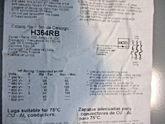 Square D H364RB Type 3R 200A Heavy Duty Safety Switch 125A Fuse 53450NADC