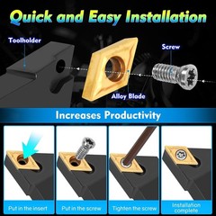 14PCS Indexable Lathe Turning Tool Kit