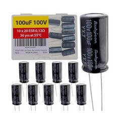 100uF 100V 10x20mm Rubycon Electrolytic Capacitor Low ESR 0.12Ω Long Life 3