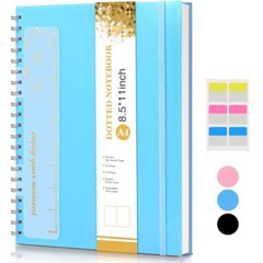 Notebook, Spiral Notebook Journal 8.5” x 11”, A4 Large Dot Grid Dotted Blue