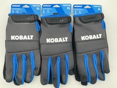 Kobalt Black Synthetic Leather Mechanical Repair Gloves 3 Pairs (Touch Screen)