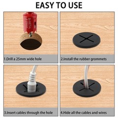 1 Inch（25mm Desk Grommet 13 Pieces Wire Grommet Desk Hole Cover for Cables wi