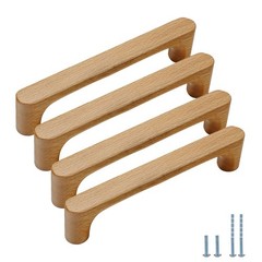 3.78 in beech 4 pcs Round Wooden Drawer Pulls cabinets Handle Kitchen Door