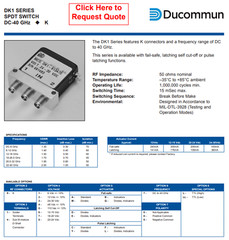 DUCOMMUN DK1 SERIES SPDT COAXIAL RF SWITCH DC-40 GHz DK-918E78 ~NEW~