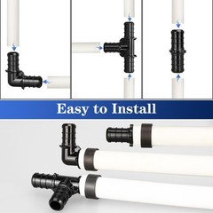 1/2″ Poly PPSU Barb Crimp PEX Fitting, 15pcs PEX Fitting Combo, Elbows Tees S…
