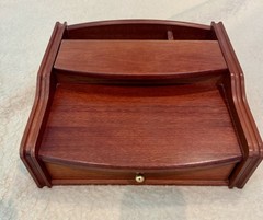 Vintage Ligna Furniture Wooden Desk Organizer with Drawer – Made in Indonesia