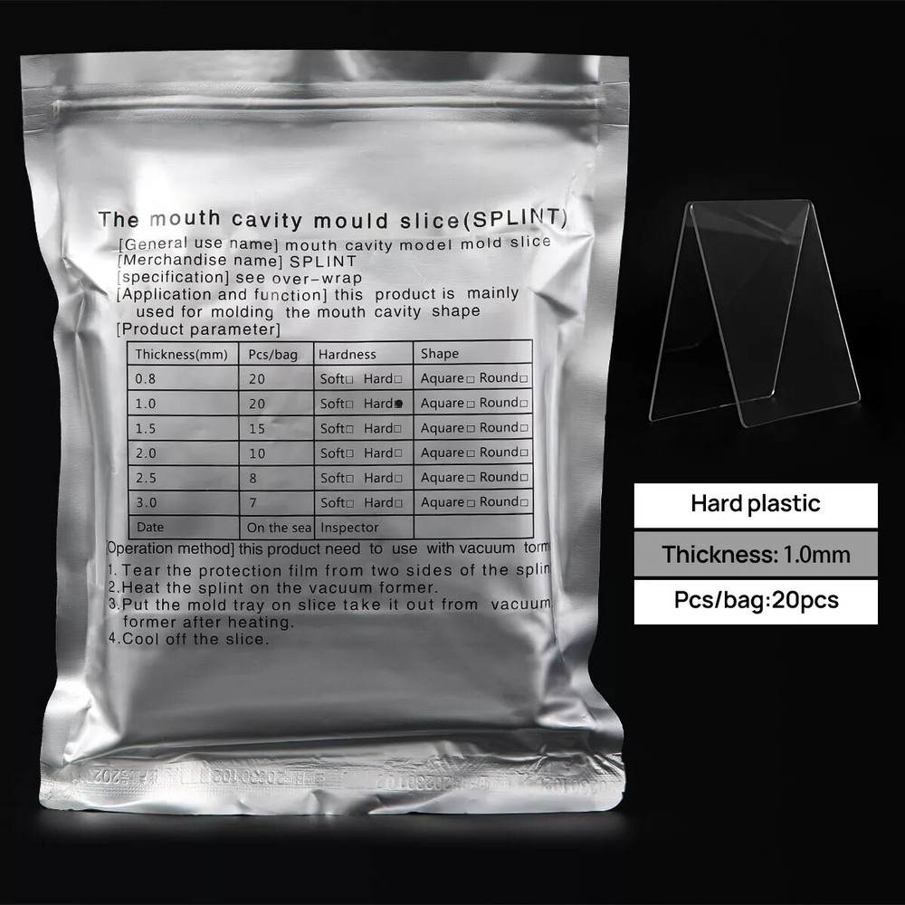 Dental Lab Splint Thermoforming Material Vacuum Forming Hard Soft 0.6mm-3.0mm