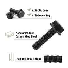 – Nuts and Bolts Assortment Kit, 272 Pcs, Black Carbon Steel, Grade 10.9, M6, M8