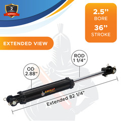2.5×36 Hydraulic Cylinder 2.5″ Bore 36″ Stroke Double Acting Tie-Rod Cylinder