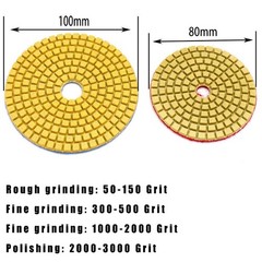 3” 4” Diamond Polishing Discs Wet Pads for Granite Marble Stone 50 – 3000 Grit