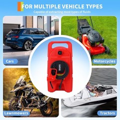 15 Gallon Fuel Can with Pump 10FT Hose Wheeled Gas Diesel Transfer Tank Caddy