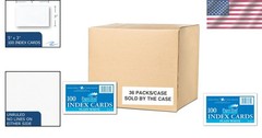 Unruled 3×5 Index Cards, 100 Each – Pack of 36