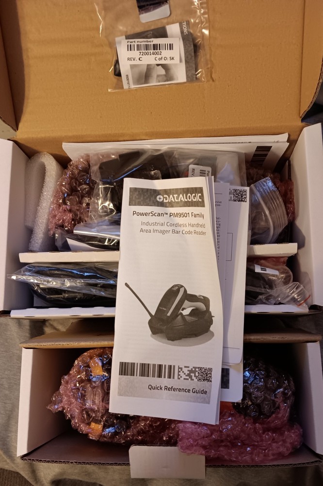 NEW IN BOX Datalogic Powerscan PM9501-DHP910RBK10 Barcode Scanner Kit