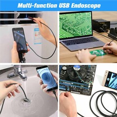 7mm 3 in 1 USB Endoscope Borescope Snake Inspection Camera For Android / PC MAC
