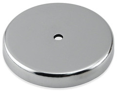 3 Pack Heavy Duty Round Base Magnets 65 lb Pull 2.618 Inch Hole Nickel Plated