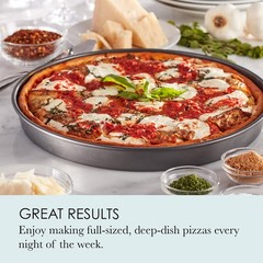 Chicago Metallic 14-Inch Deep Dish Pizza Pan, Nonstick Carbon 14-Inch, Silver