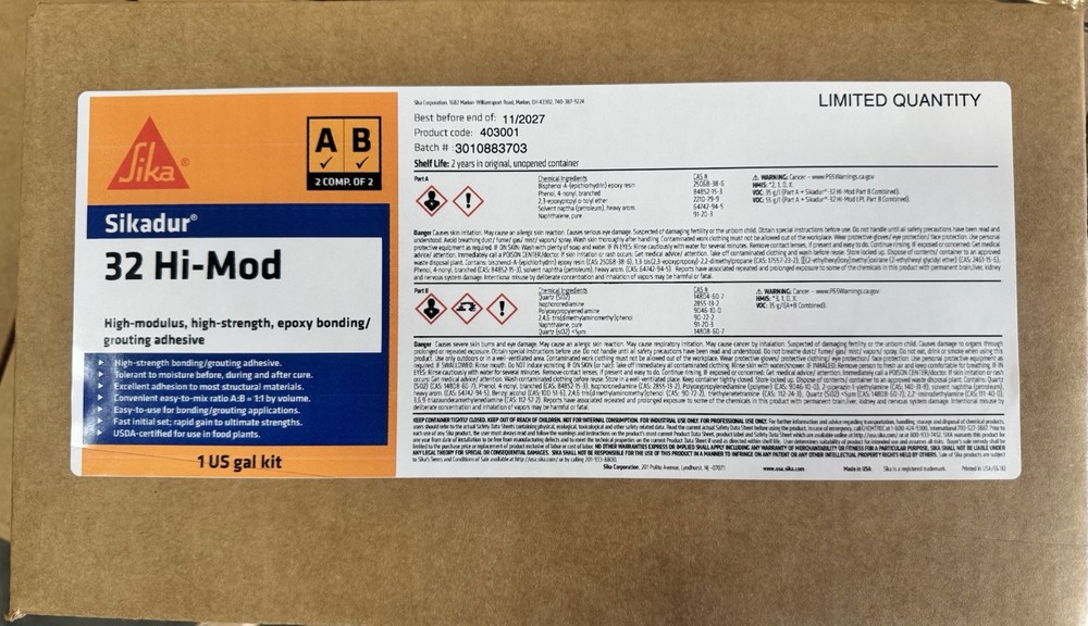 Sikadur 32 Hi-Mod Epoxy Adhesive