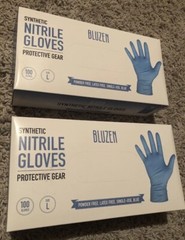 Gloves-Synthetic Nitrile Gloves (100 count) Size-Large (Lot of 2)