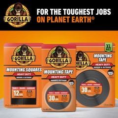 Gorilla Heavy Duty Double Sided Mounting Tape, 1″ x 60″, Black
