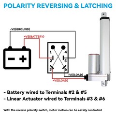 12V 30A DPDT Waterproof Latching Reverse Polarity Toggle Switch Up/Down