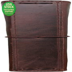 Travelers Notebook Cover A5 Dark Brown Genuine Leather with Pockets Card Slots