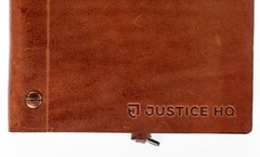 Borlino Italy Customized/Branded Journal for Justice HQ Leather 8.5x6in USED