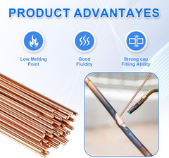 30Pcs Copper Brazing Rods, Phosphor Copper Solder, Phosphor Copper round Welding