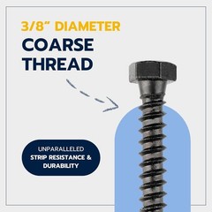 3/8 x 1-1/2 Lag Screw Kit, 50 Black Ruspert Coated Screws