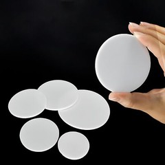 Dia 5-150mm T=0.5-8mm PTFE Plastic Solid Discs Flat Round Pad Sealed Cushioning
