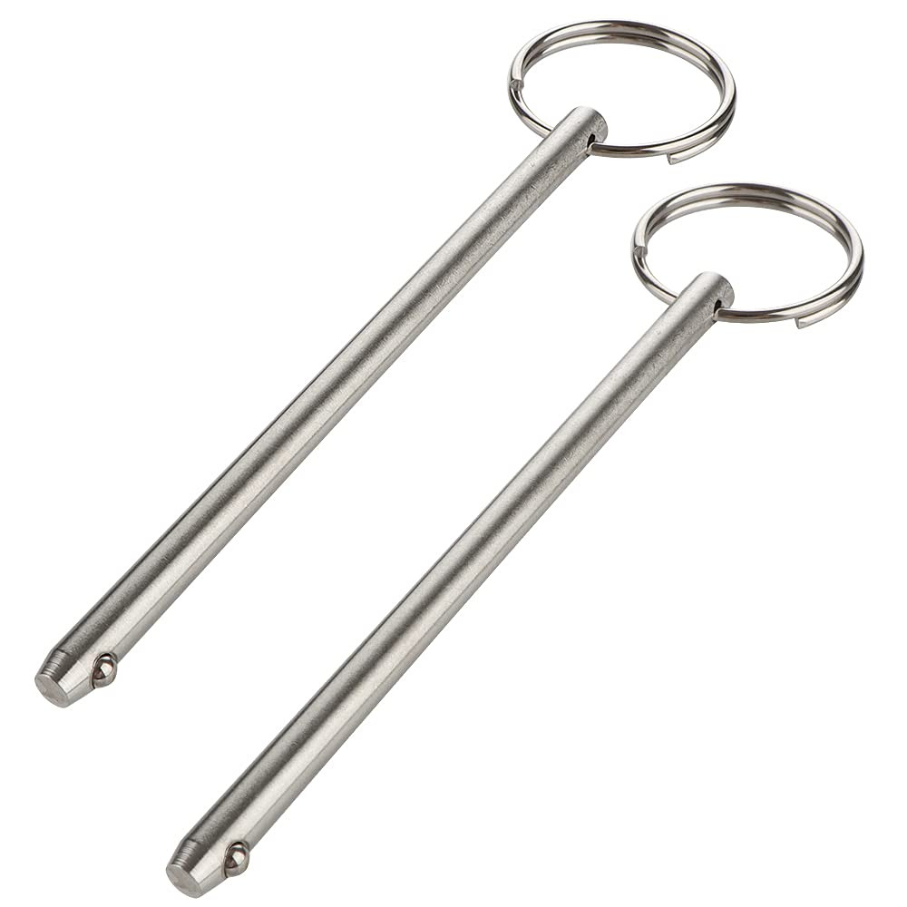 2 Pack Long Quick Release Pin, Diameter 1/4″(6.3mm), Overall Length 4-3/4″(120mm