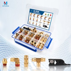 MICTUNING 43Pcs Brass DOT Air Line Fittings for Semi Truck Trailers Brake System