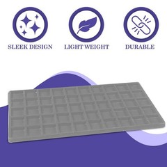 Novel Box 5 Pack 50-Slot Gray Liner Jewelry Tray Inserts Organizer 14.75×8.25×1