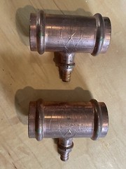 Copper ProPress 1-1/2” x 1-1/2” x 1/2″ Reducing Tee Fitting Viega Pex Press