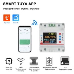 100A Single Phase Tuya WiFi AC Meter Over Under Voltage Leak Protect Prepayment