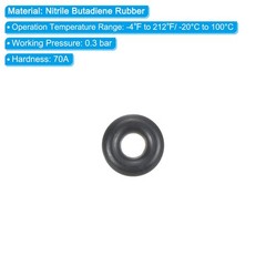 100pcs 4x2x1mm Nitrile Rubber O-Rings Metric Sealing Gaskets, Black