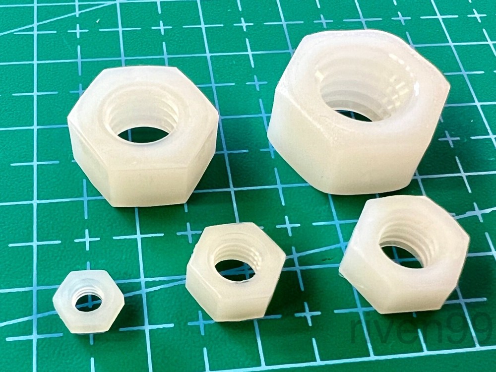 Lot of Natural Nylon 6/6 Coarse Threaded Nuts for screws, SELECT SIZE & QUANTITY