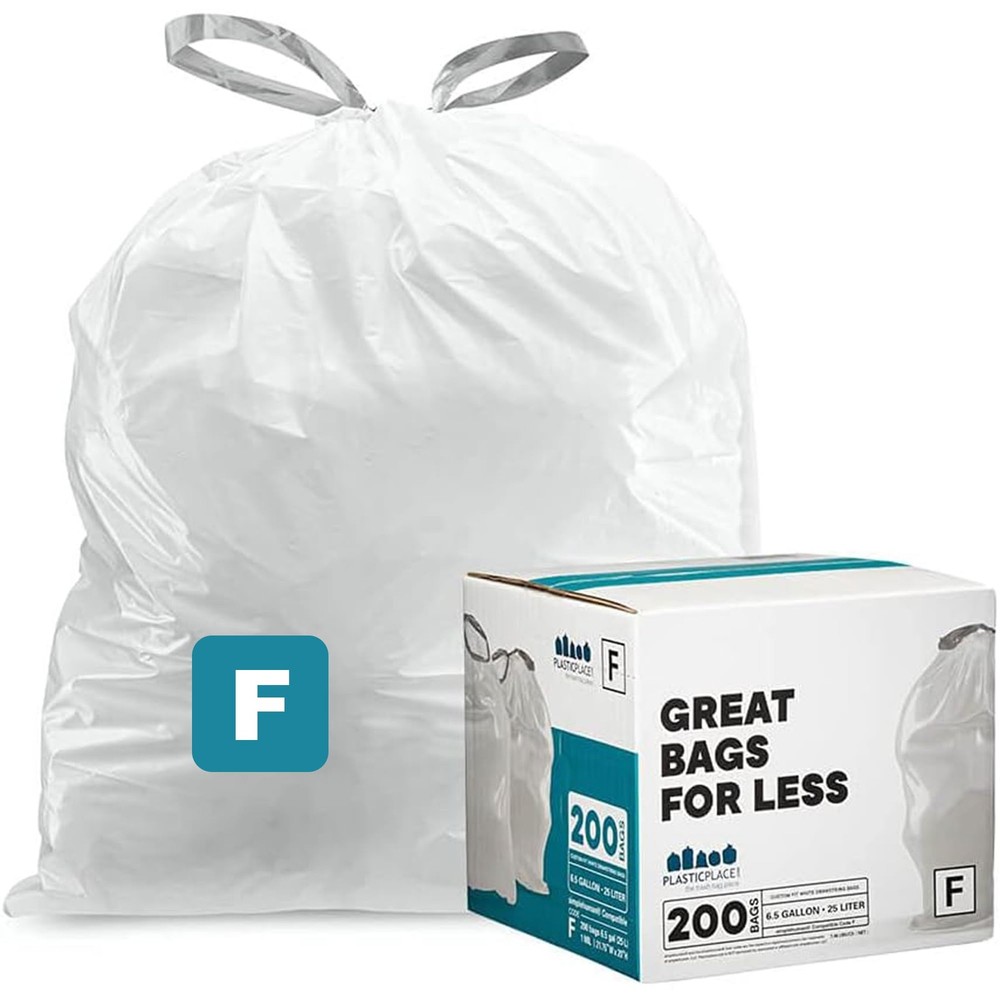 Plasticplace Custom Fit Trash Bags Compatible Simplehuman Code F 200 Count