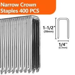 2000-Count 18 Gauge 1/4 Inch Narrow Crown Staples (1/2″+3/4″+1″+1-1/4″+1-1/2″),
