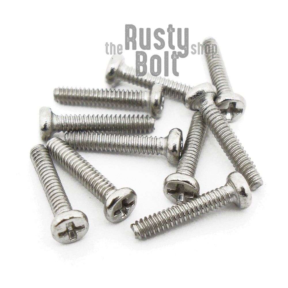 M1.6 x 8mm, Phillips Pan Head Screws, Steel, Nickel Plated