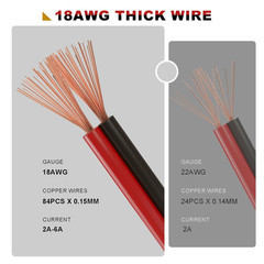 (Real 18AWG 5Pcs DC Barrel Connectors – 5.5X2.1Mm DC Plug Female Pigtail Connect