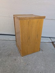 Vintage Industrial Mission Style Oak Wood Filing File Cabinet 2 Drawer Brass T52