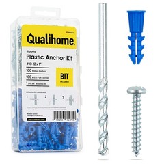 Drywall Anchors and Screws Kit with Drill Bit – 100 Anchors & 100 Screws for …