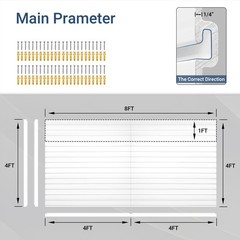 Slatwall Panel 8×4 FT Interlocking PVC Wall Mounted Garage Organizer White